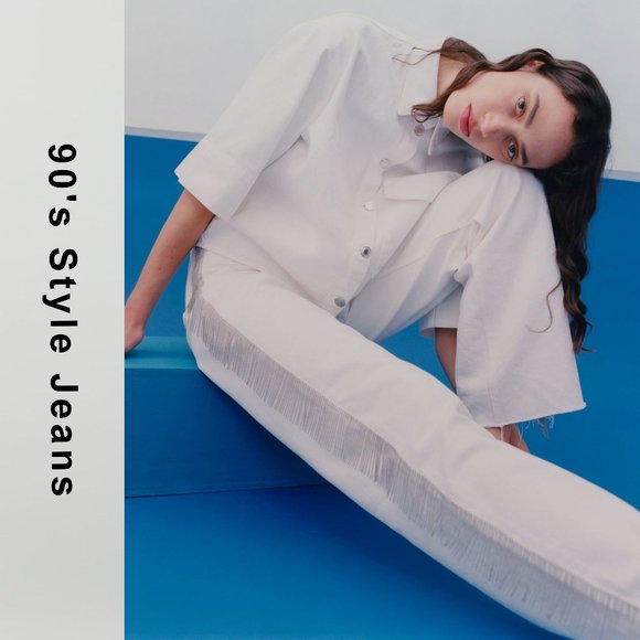 NEW! Zara High Waisted 90s Premium Cowboy Straight Leg White Jeans Denim - Sz 2 - Picture 16 of 16